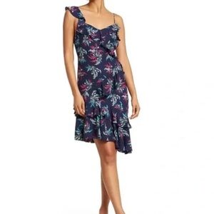 Likely Blue Floral Ophelia Asymmetrical Ruffled Dress Size 6